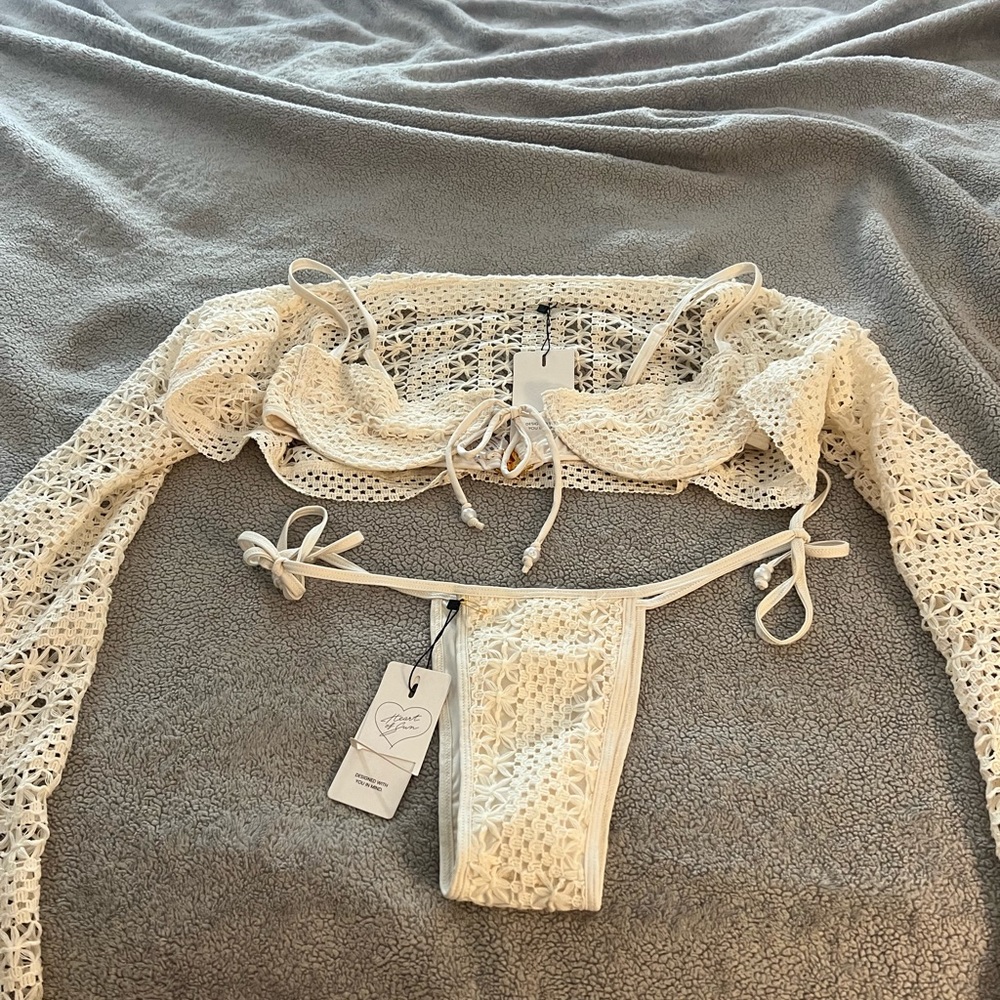 Heart of sun swim bikini with bolero top size large